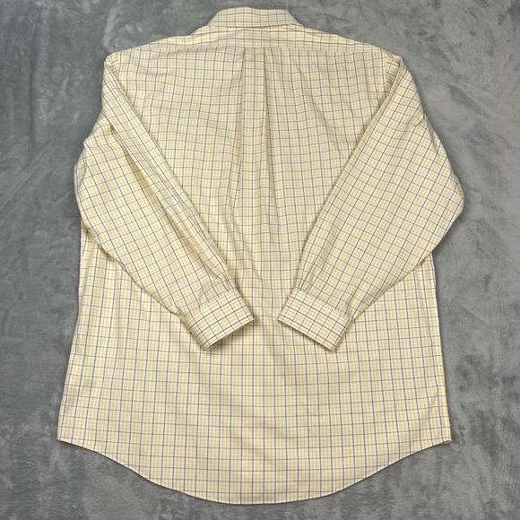 Brooks Brothers Madison Dress Shirt Men's 16.5-33 Non Iron Yellow Plaid - Picture 4 of 4